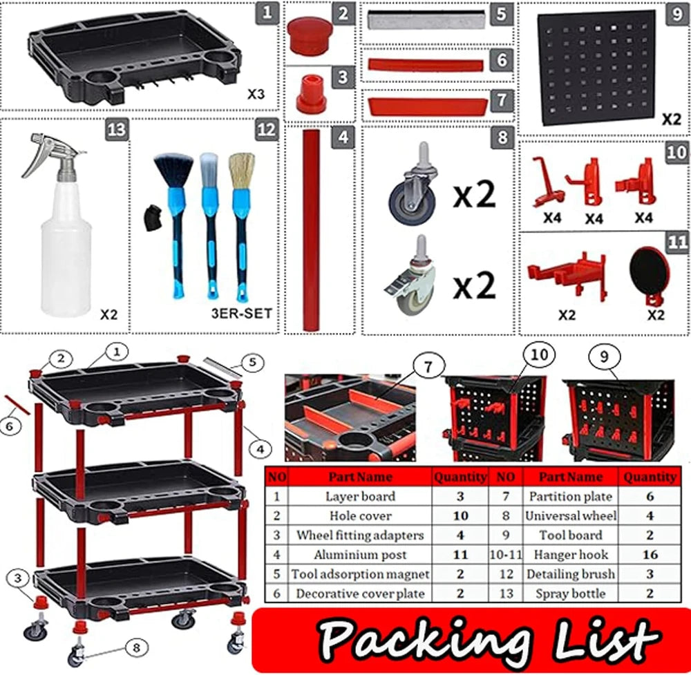 Auto Detailing Utility Cart